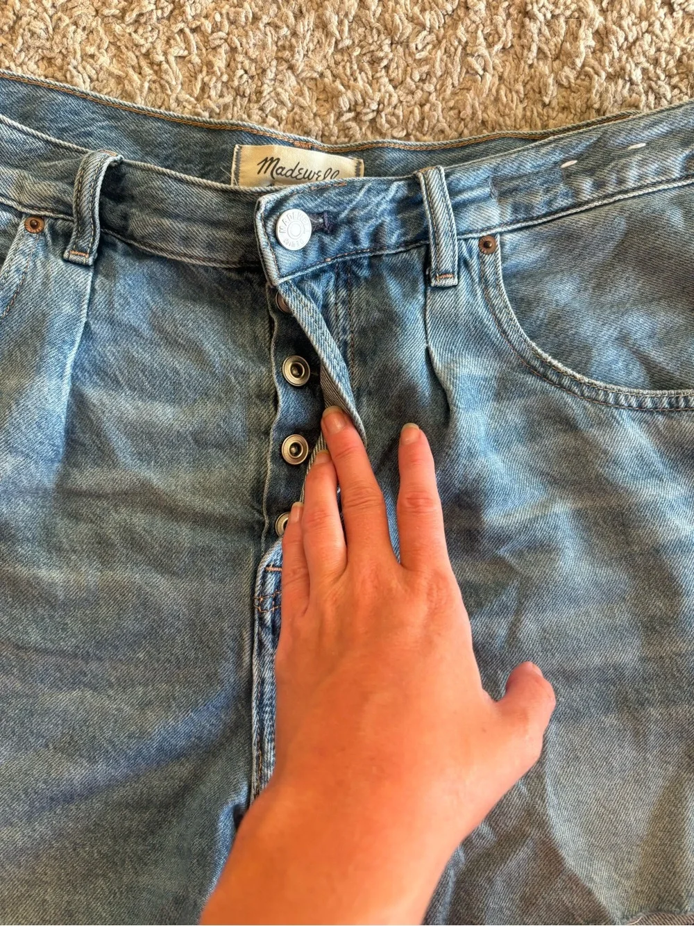 Madewell pleated denim shorts